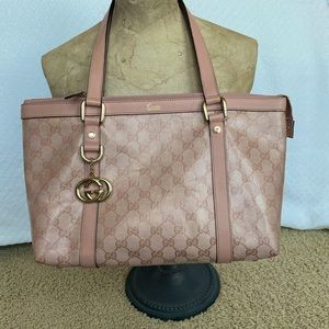 Gucci Monogram Medium Abbey Tote - Blush